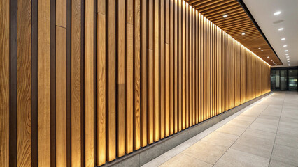 Obraz premium The empty parking structure, a metal and steel architecture, features a repeating line pattern with industrial design under the stark light