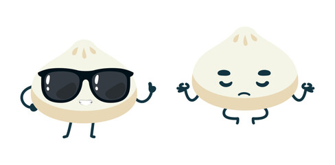 Set Mascot images of the Cute Dumpling