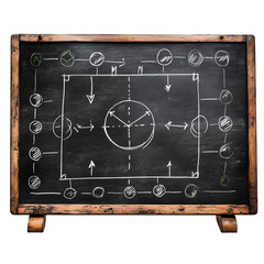 Fototapeta premium Diagram on a chalkboard with circles arrows and lines showing a process or strategy concept drawing