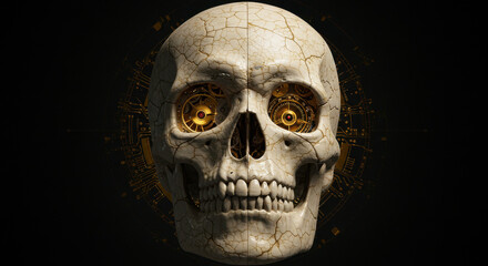 Hyper-Realistic Human Skull Side View – Anatomical Detail with Dramatic Lighting and Gothic Aesthetic