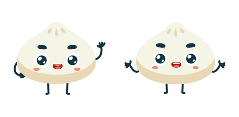 Set Mascot images of the Cute Dumpling