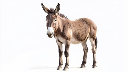 Fototapeta premium Majestic Donkey In Front Of White Background