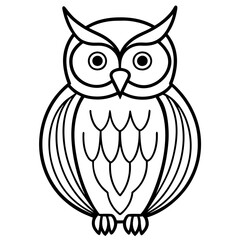 Modern Owl Line Drawing