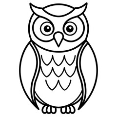 Modern Owl Line Drawing