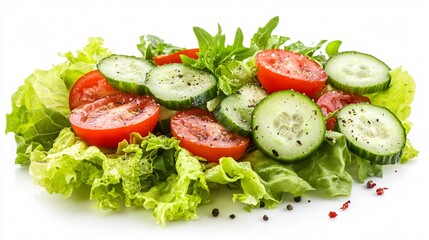 Vibrant Fresh Vegetable Salad with Crisp Elements for Healthy Eating Concepts