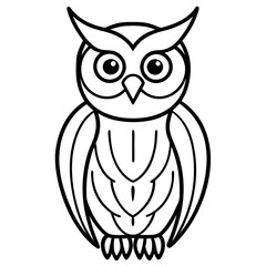 Modern Owl Line Drawing
