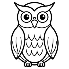 Modern Owl Line Drawing