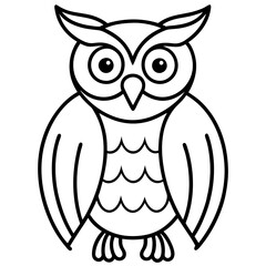 Modern Owl Line Drawing