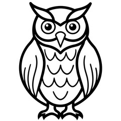 Modern Owl Line Drawing