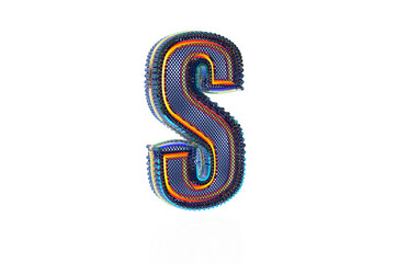 Colorful 3D Letter S with Layered Artistic Design