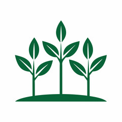 Minimalist Green Plant Icon for Logo.