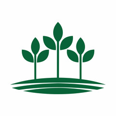Minimalist Green Plant Icon for Logo.