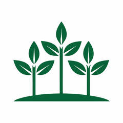 Minimalist Green Plant Icon for Logo.