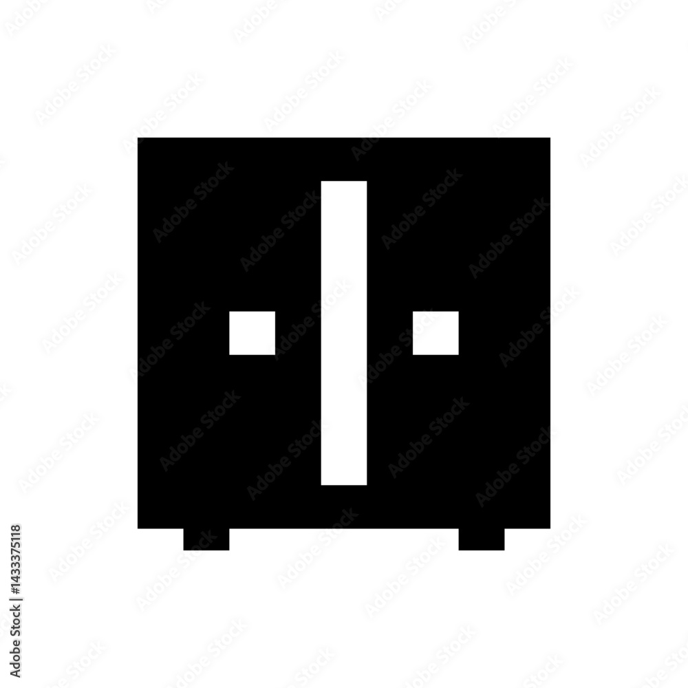 Poster abstract representation of a symmetrical figure with vertical and horizontal lines on a black backgr
