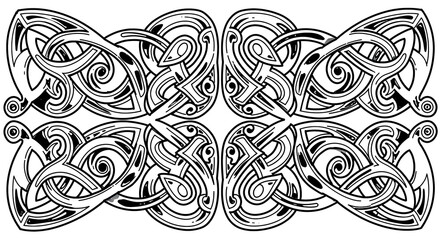 Fototapeta premium symmetrical celtic knotwork inspired by ancient irish and scottish carvings