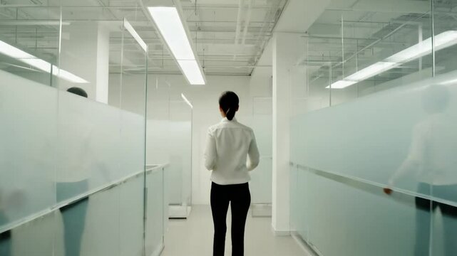 Empty Office Space Interior with Cubicles
