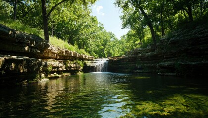 Forest Waterfall Pool