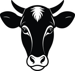 cow head isolated on white