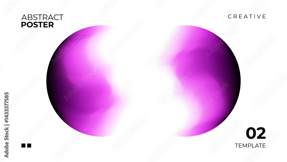 Aufkleber abstract poster with color gradient blurred round shapes for creative futuristic graphic design. pur