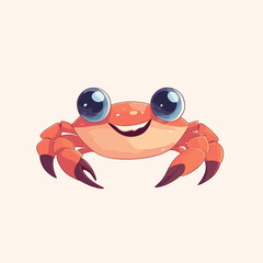 	Cute smiling crab vector on light background
