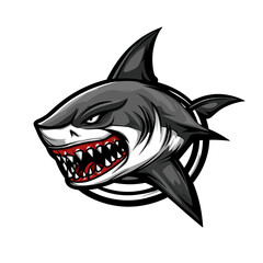 Aggressive shark mascot vector illustration