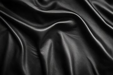 Obraz premium Close-up view of dark fabric with dramatic folds.