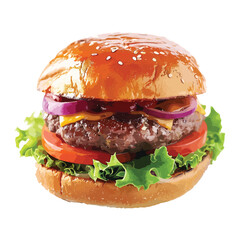 A Hamburger Isolated on White
