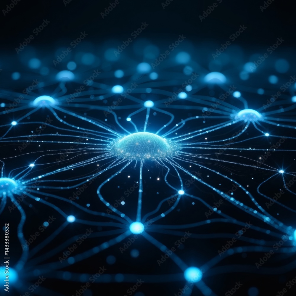 Aufkleber a network of interconnected neural pathways, representing the intricate workings of the human brain or a digital network