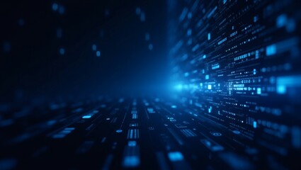 a futuristic data stream of technological and information