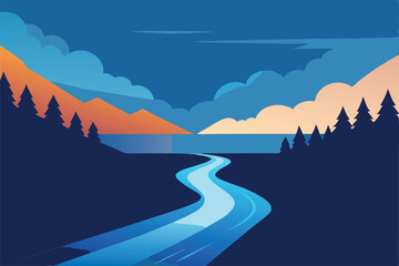 riverbank overflowing with heavy monsoon water .eps
