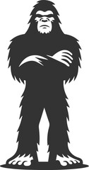 Vector silhouette of a bigfoot