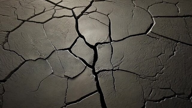 Cracked surface of dry earth highlighting geological textures and patterns in nature