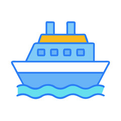 Obraz premium Ferry Flat Icon 