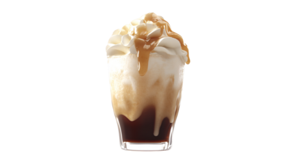 Refreshing Root Beer Float on White Background for Creative Design Projects