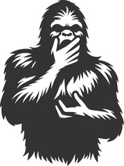 Vector silhouette of a bigfoot