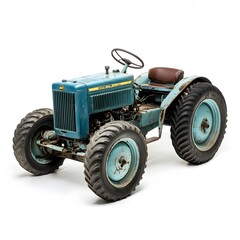 Obraz premium Vintage Blue Tractor with Studio Shot.