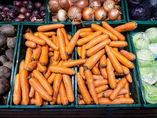 Fresh Organic Carrots Displayed at Local Market