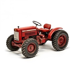 Obraz premium Vintage Red Tractor Studio Shot.