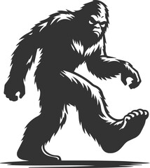 Vector silhouette of a bigfoot