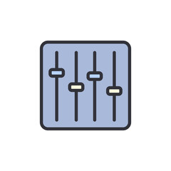 Setting colored icons, minimalist vector illustration ,simple transparent graphic element .Isolated on white background