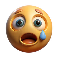 Fototapeta premium 3d emoji shocked face, 3D Rendering shocked emoji with emotion isolated on transparent background
