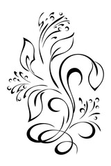 decorative element with stylized flowers and ornate pattern; graphic design