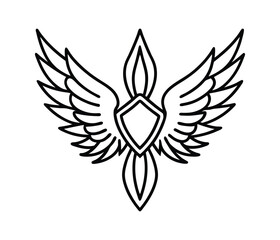 Obraz premium Set of Black Wing Tattoo Vector Designs Isolated on White Background
