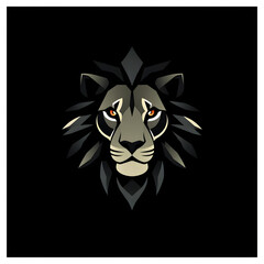Obraz premium Stylized lion head in a bold mood with striking features for t-shirt print