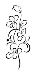 decorative element with stylized flowers and ornate pattern; graphic design