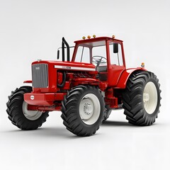 Obraz premium Red Vintage Tractor with Studio Shot. (1)