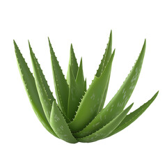 Fototapeta premium Lush Green Aloe Vera Plant Isolated on White Background - 3D Render