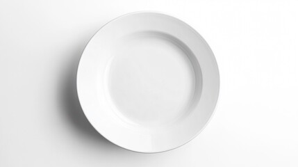 Empty Round Ceramic Plate Isolated on White Background for Food Photography and Table Setting