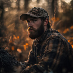 Obraz premium portrait of a man in the woods
