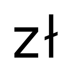 A bold black letter z positioned next to a plus sign on a white background creating a stark contrast image